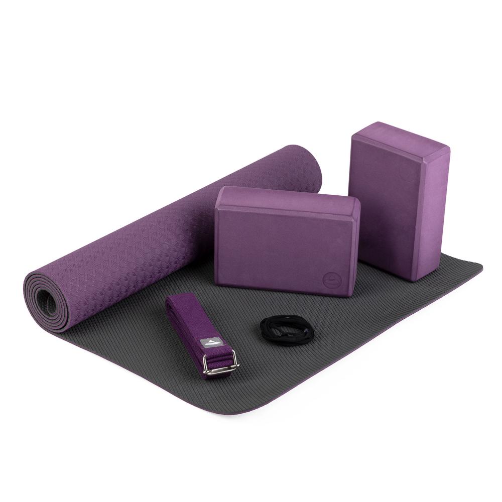 Yoga Set FLOW Yogamatte mit Block & Gurt 