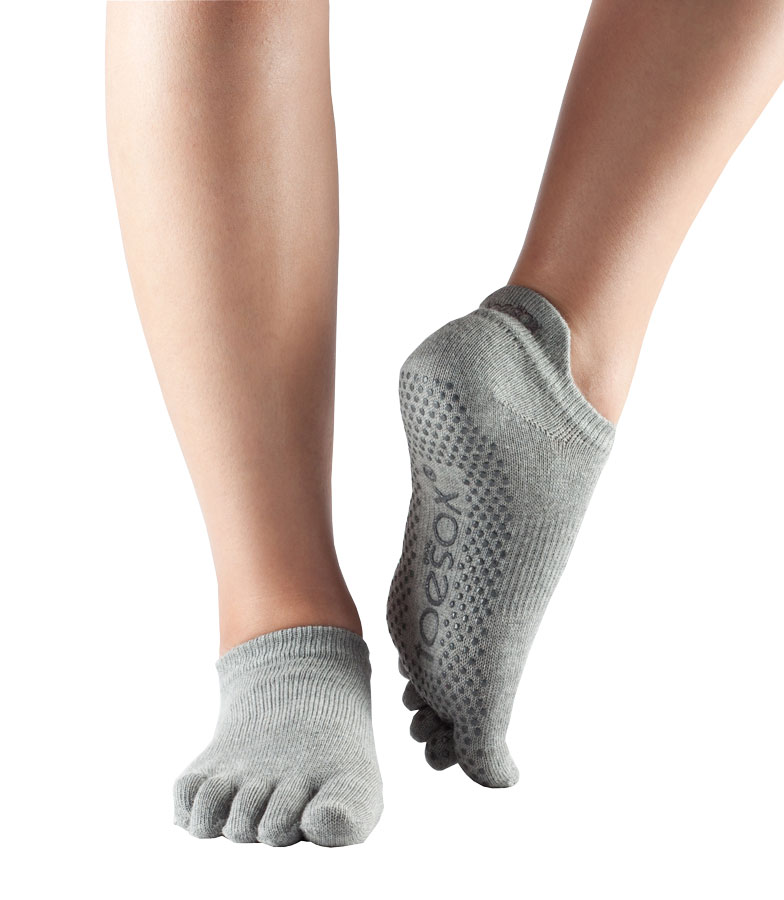 ToeSox Socken Low Rise Full Toe Heather Grey 