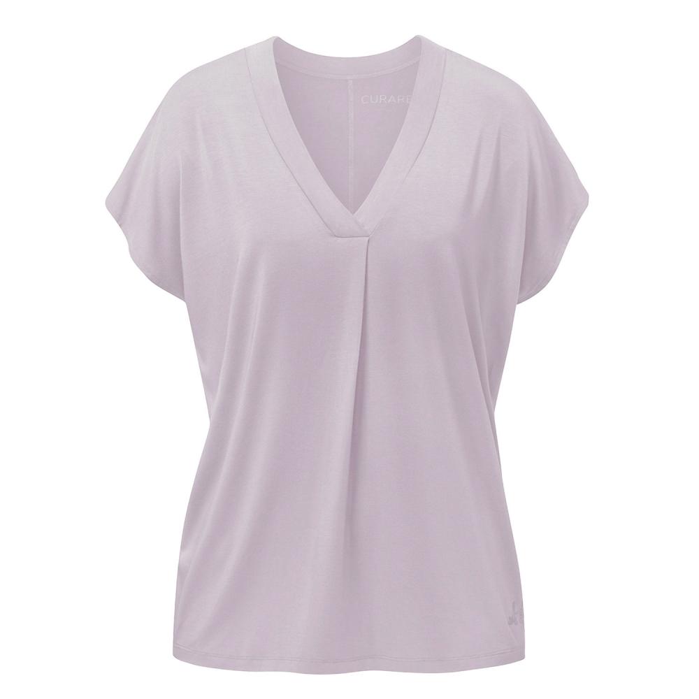 CURARE Flow Shirt V-Neck Box Pleat, puder-rosa 