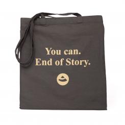 Baumwoll Tragetasche, mit Design-Print anthrazit, "You can. End of Story."