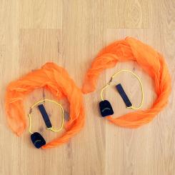 POI swing balls with chiffon tail (set of 2 balls) neon-orange