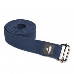 Yoga strap ASANA BELT with metal sliding buckle dark blue