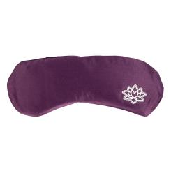 Mako-Satin yoga eye pillow OM / LOTUS with lavender eggplant (lotus)