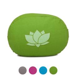 Meditationskissen OVAL mit Lotus Stickerei | aus Bio-Baumwolle 