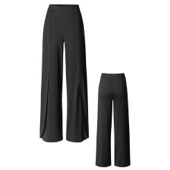 CURARE Flow palazzo pants, relaxed black 