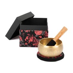 Indian singing bowl with BUDDHA engraving by bodhi, in gift box, approx. 480 g, Ø 11 cm 