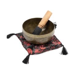 Tibetan Singing Bowl with LETTERS inlay by bodhi, approx. 520 g, Ø 14 cm 