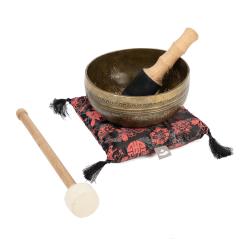 Tibetan Singing Bowl with TARA inlay by bodhi, approx. 1000 g, Ø 19 cm 