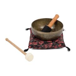Tibetische Klangschale „Singing Bowl“ mit BLUME DES LEBENS Gravur von bodhi, ca. 1700 g, Ø 23 cm 