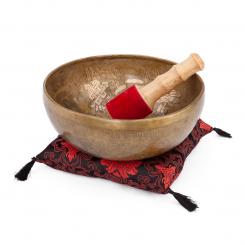 Tibetische Klangschale „Singing Bowl“ mit 5 BUDDHAS Gravur von bodhi, ca. 2600 g, Ø 28 cm 