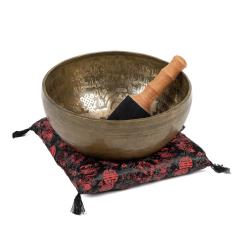 Tibetan Singing Bowl with 5 BUDDHAS inlay by bodhi approx. 3800 g, Ø 32 cm 