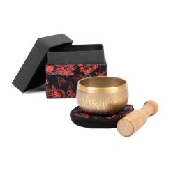 Indian Singing Bowl with LETTERS engraving by bodhi, in gift box approx. 240 g, Ø 8 cm 