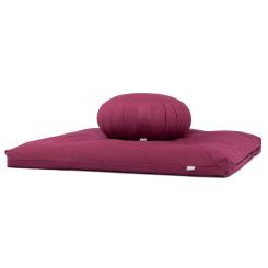 Kit de méditation ECO | Coussin ZAFU + futon de méditation aubergine | Epeautre