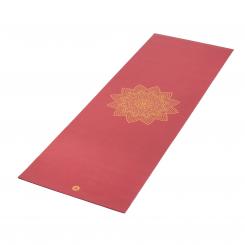 Yogamatte RISHIKESH Premium 60 mit goldenem Mandala weinrot