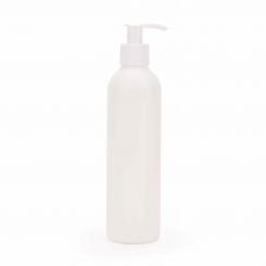 PE bottle with pump, white 