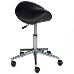 Rolling Stool with saddle seat and castors black
