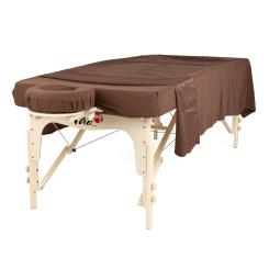 Microfiber set: fitted sheet, face rest cover and sheet for massage table Chocolate