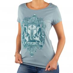 Bodhi Yoga Shirt Damen - GANESHA, vintage blue S