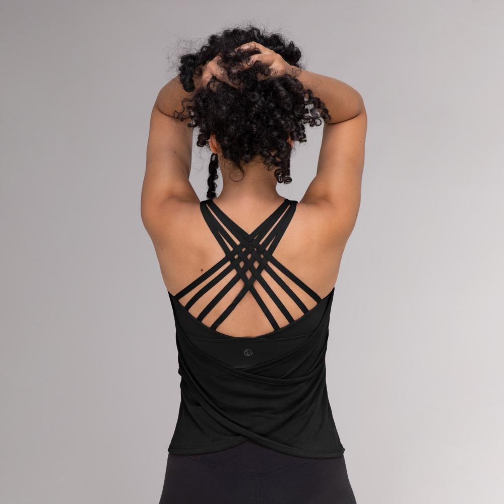 NIRA yoga top with integrated bra, black